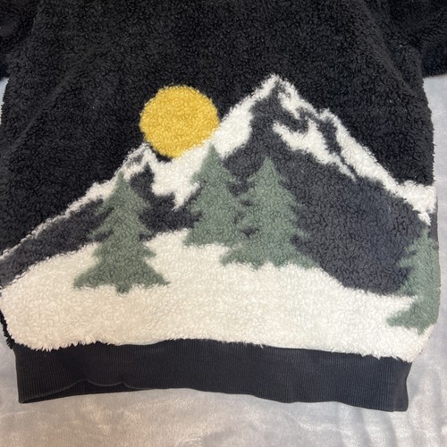 Telluride Clothing Hoodie Youth Medium 7/8 Fleece Pullover Sherpa Mountain Trees - Picture 6 of 17