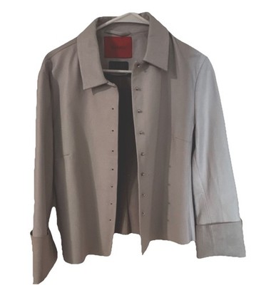 Max&Co Beige Snap Front Collared Mid-Length Women's Jacket Size L