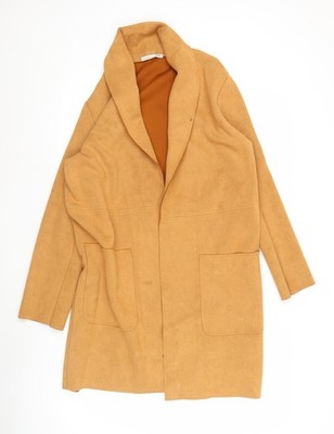 Zara Damen Beige Longline Coatigan Größe S Vorne Offen Klassischer Stil
