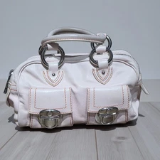 Marc Jacobs Made in Italy Pink Leather Satchel Y2K Double Pocket Turnlock Bag