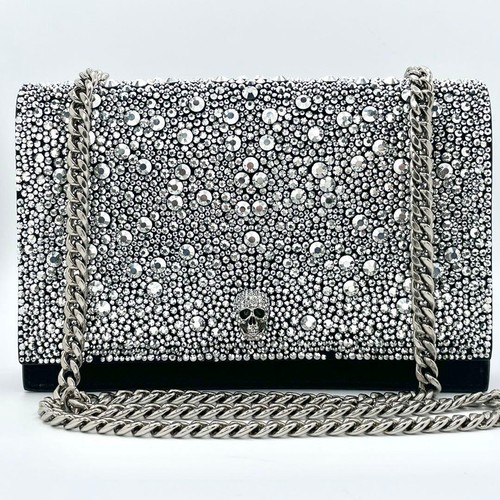 Alexander McQueen Black Chain Skull Shoulder Bag Japan Excellent 094146