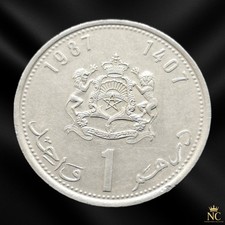 Maroc – 1987 – 1 dirham Hassan II 3e effigie (N0714)