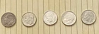 Roosevelt 90% Silver Dimes (5) 1951. 1956-D, (2) 1957, 1961-D