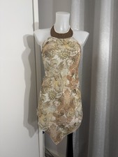 KOCCA Paisley Halter Neck Top Cream Brown UK 12