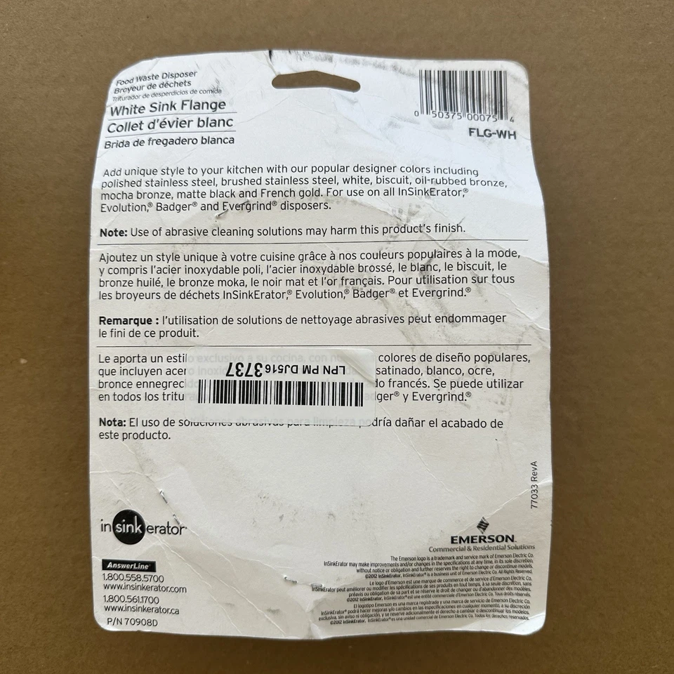 InSinkErator FLG-WH  White Disposal Flange - Image 3 of 4