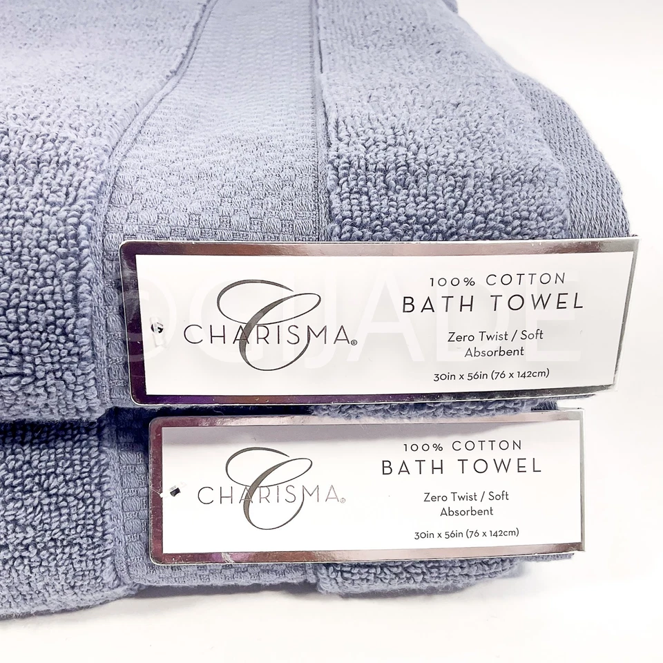Toalla de baño Charisma 2 piezas 30" X 56" 100 % algodón Oeko Tex azul nueva Foto 4 de 4