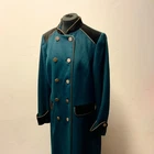 Monsoon Maddie Military Coat UK 16 Green Wool Rich Black Velvet Gold Trim BNWT