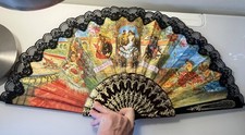 Spanish-style Bull Fight Dancing Plastic and Fabric Hand Fan