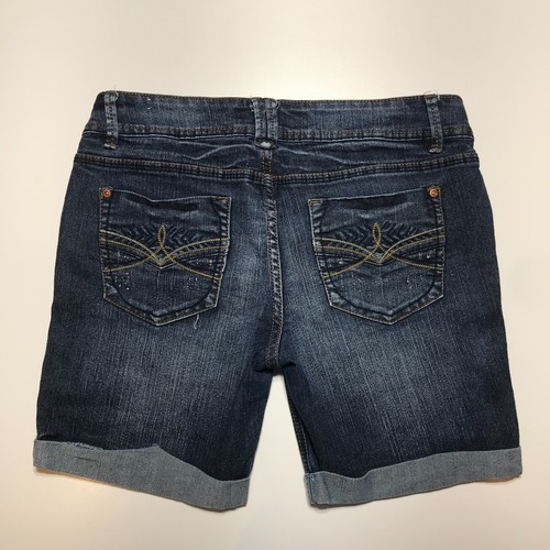Bongo Jean Shorts Size 11 Lightly Distressed Denim Cuffed Y2K Pocket Stitching - Picture 10 of 16