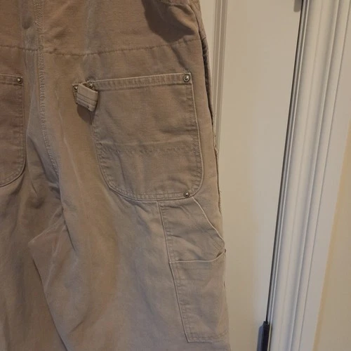 Vintage Carhartt Quilt Lined Double Knee Duck Bib Overalls Brown No Tag Workwear image 11