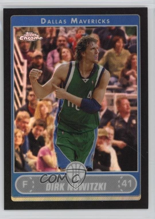 2006-07 Topps Chrome Black Refractor 43/99 Dirk Nowitzki #28 HOF 0g2y