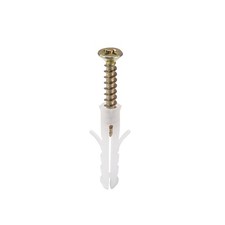 20Pack 5x25mm Plastic Expansion Tube for Drywall with Color Zinc Screws White