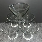 5 Vintage Anchor Hocking Berwick Boopie Clear Glass Sherbet Glasses 3.5"