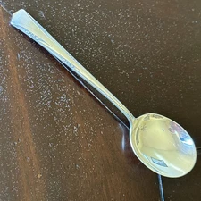 International Serenity Sterling Silver Round Cream Soup Spoon NO MONO