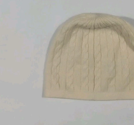Gorro Lands' End 100 % cachemir talla única crema clásico minimalista  Foto 2 de 4