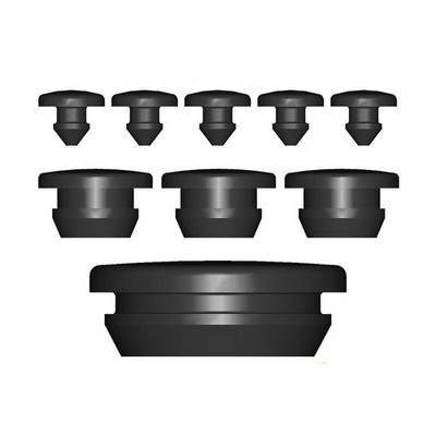 Φ2.5 bis 60.6mm Silikon Gummi Stopfen Schwarz Abdeckstopfen Lochkappen Endkappen