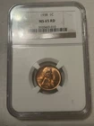 1938 Lincoln cent , Gem brilliant uncirculated NGC MS65. Red