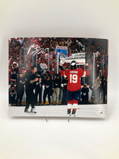 MATTHEW TKACHUK FLORIDA PANTHERS CHAMPIONS AUTOGRAPHED 11X14 PHOTO JSA COA
