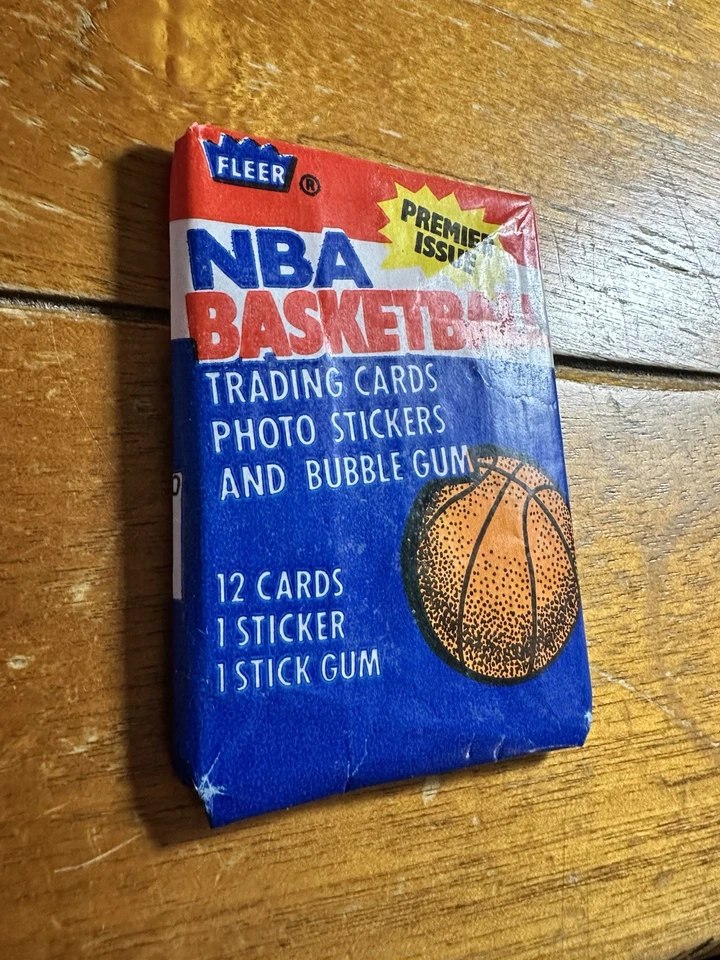 1986 Fleer баскетбол пустой воск обертка + оригинальная резинка (Майкл Джордан RC год) - Изображение 4 из 4