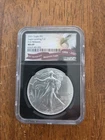 2021 1-oz American Silver Eagle First Release NGC MS69 ER Black Label back