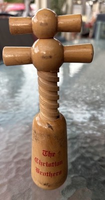 double action corkscrew wooden vintage made in France