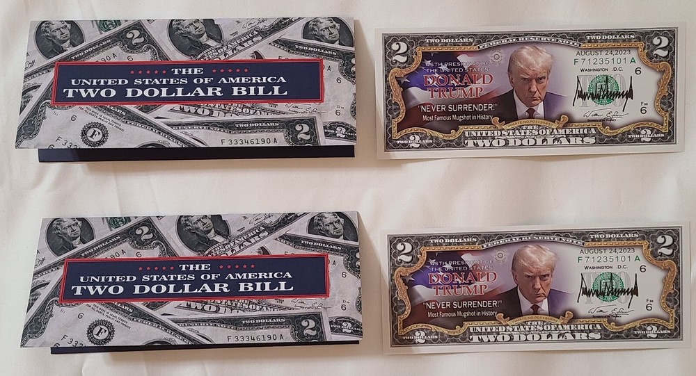 New Donald Trump Never Surrender Colorized $2 Bill Numismatic Collectible