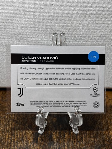 2024-25 Topps UEFA Club Competitions - #176 Dusan Vlahovic - Pink Sparkle Foil - Picture 2 of 2