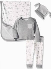Mud Pie Baby Boys 4 Pc Boxed Take Me Home Layette Gift Set Counting Sheep, 0-3M