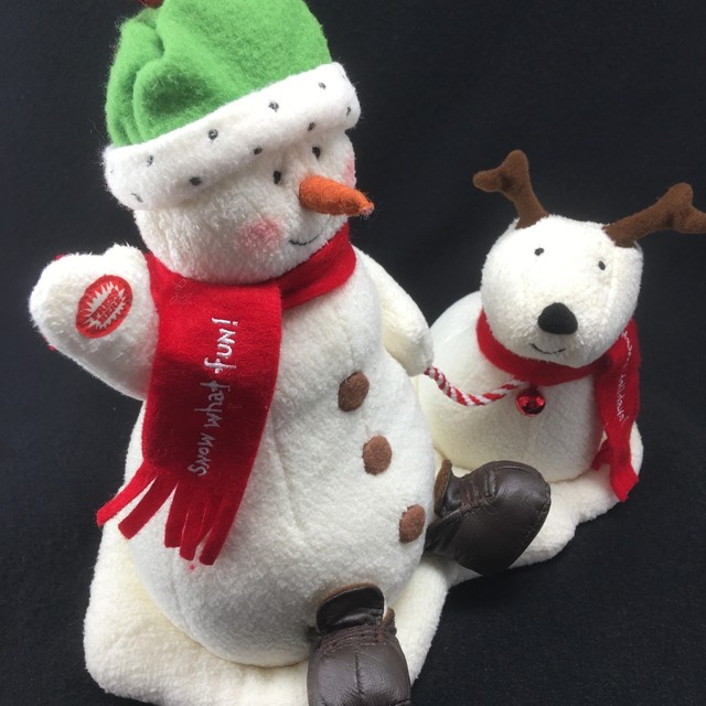 Hallmark Jingle Pals Snowman Dog 2004 Jingle Bells Animated Plush Table Topper eBay
