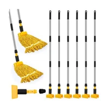 Thyle 6 Pack Stainless Steel Commercial Mop Handle for Floor Cleaning, 3 Sect...