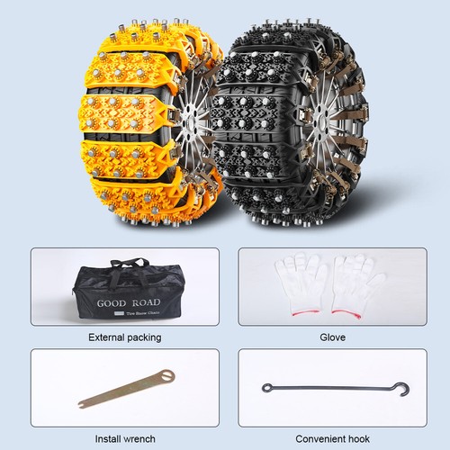 Universal Snow Chains Car Anti Slip Tire Chain Adjustable Anti-Skid For Car SUV - Picture 8 of 27