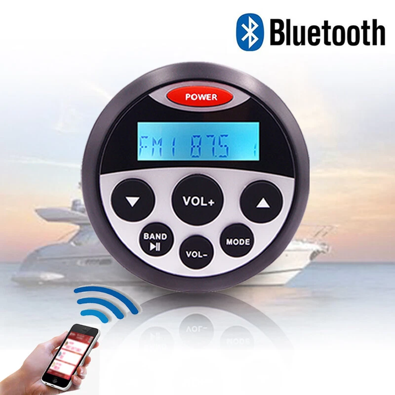 Marine Audio Bluetooth Stereo System unit Boat FM AM Radio + Waterproof Speakers - Image 4 of 4