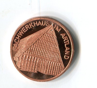 Medal Beautiful Germany Half-Timbered House in Artland Copper M_467