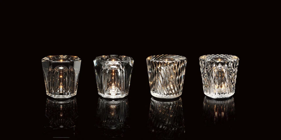 Ambientec Authentic Xtal Crystal Cordless LED Table Lamp Solid Glass Light IPX-6 - Image 3 of 4