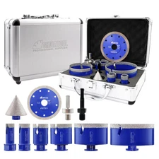 5/8 10pcs Diamond Drilling Core Bits Porcelain Tile Marble Grinder Hole Saw Set