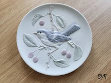 Crowning Touch Collection Made in Japan 3D Blue Bird on Cherry Branch Plate