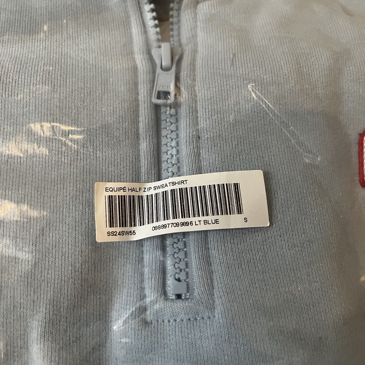 Supreme Equipe Half Zip Sweatshirt Unite Light Blue Size S