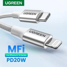 UGREEN MFi-Certified 20W PD USB C to Lightning Fast Charge Cable iPhone 14 iPad