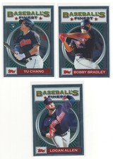 (3) 2020 Topps Baseball's Finest Flashbacks Indians Lot Bradley Santana Yu Chang