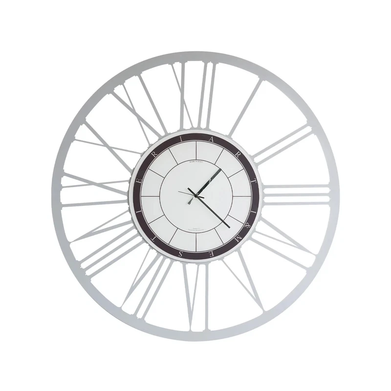 Orologio da parete di design Grande Numeri Romani Alluminio Arti e Mestieri 70cm, fotografia 5 di 7