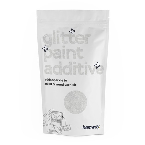 Hemway White Glitter Iridescent Paint Additive Crystals Emulsion Walls