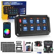 RGB 8 Gang Switch Panel LED Light Bar APP Bluetooth Controller For Polaris RZR