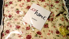 NIP VTG JCP HOME ANTIQUE ROSE PINK FLORAL KING BEDSKIRT COUNTRY COTTAGE CABIN