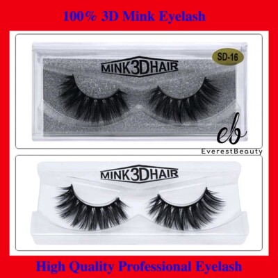 2x3D Nerz natürliche dicke falsche falsche Wimpern handgemachte Wimpern Make-up Extension 