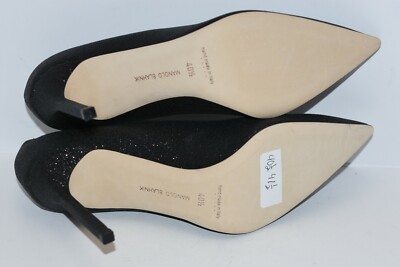 Escarpins Manolo Blahnik BB 105 Mini Glitter Noirs - Pointures 40.5 Et 41.5 - Neufs Avec Boîte