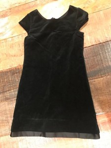 girls black velvet dress