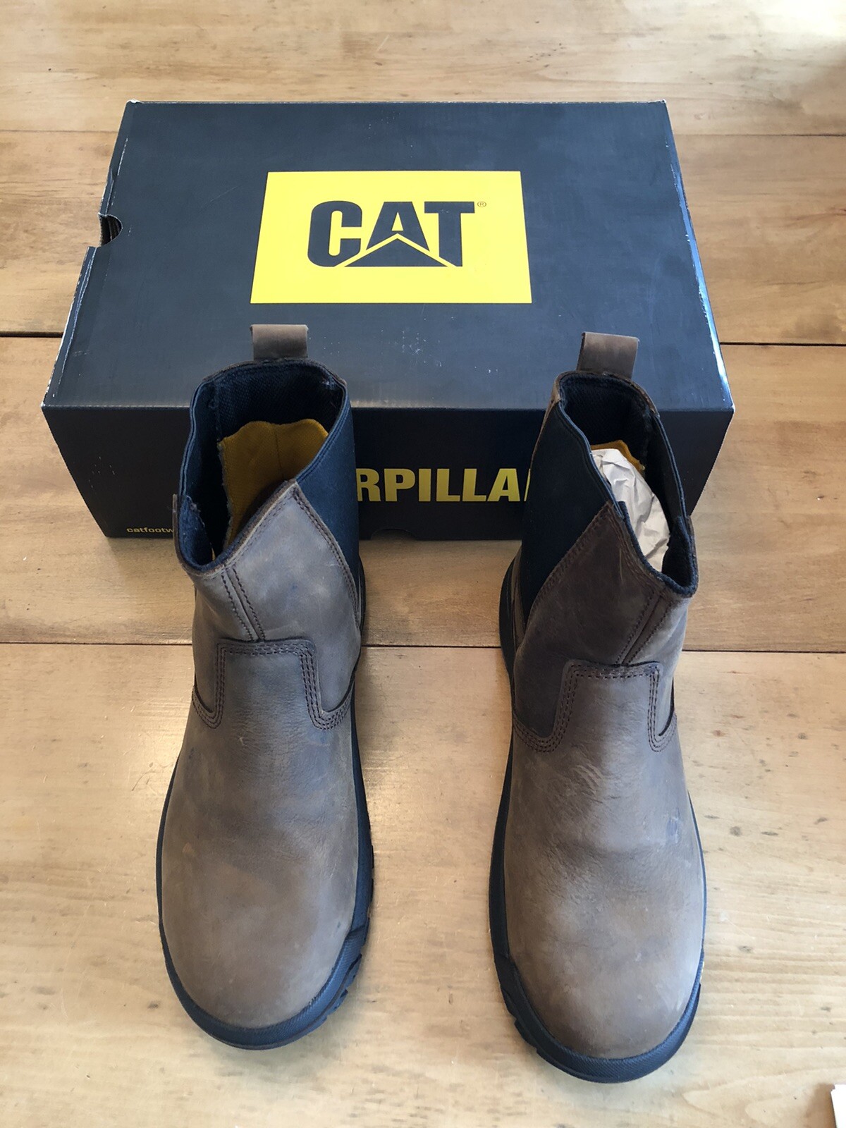 CAT Caterpillar P91026 Mens Wheelbase Steel Toe Clay Nubuck Work Boots