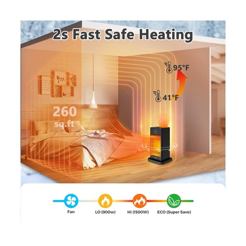 Space Heaters for Indoor Use,2023 Upgraded PTC Space Heater Large Room 1500W,... - Picture 2 of 6