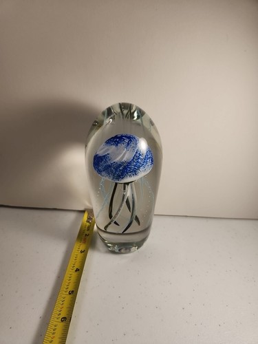 HOT BLOWN GLASS  JELLYFISH Art Glass Paperweight Sculpture (3) 1999 MAUI