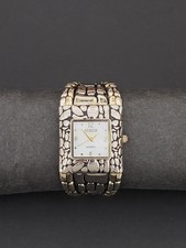Studio Ladies Watch STD1O11T Wide Pebble Cuff Silver & Gold Tone Mother Of Pearl